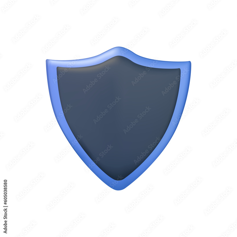 3D Shield Icon in trendy style isolated on white background. Shield symbol for your web site design, logo, app, UI 3D Shield Icon in trendy style isolated on white background. Shield symbol for your web site design, logo, app, UI