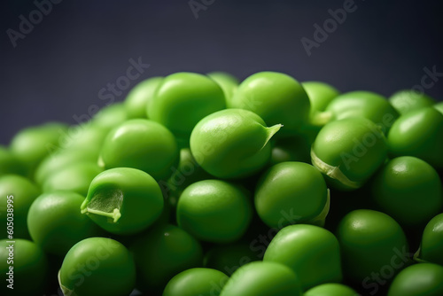 Green pea vegetable closeup isolated. AI © Kateryna