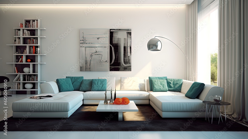 Modern interior design - generative AI Modern interior design - generative AI