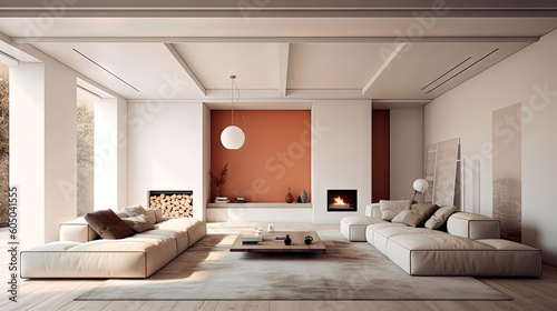 Modern interior design - generative AI © enrico