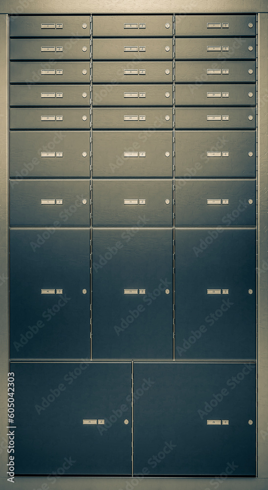 deposit rack on the bank vault background
