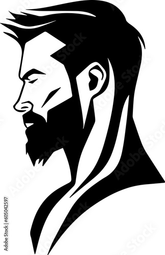 Human head silhouette. Side view of the face. Elegant silhouette of a part of a human face. Vector illustration