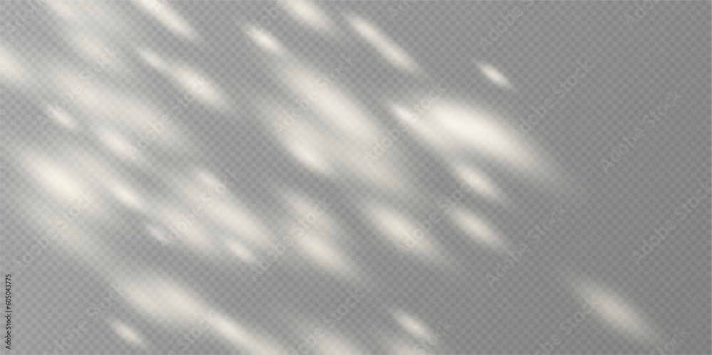 Sunlight on a wall overlay, sunbeams in a room light effect, sunny day effect for product presentation isolated on a gray background. Minimalist interior. Vector illustration.