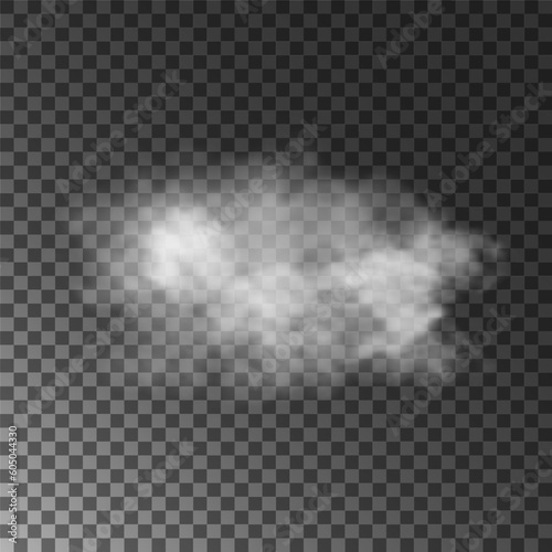 Soft white cloud isolated on transparent backdrop.