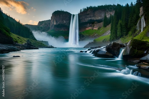 waterfall in the mountains