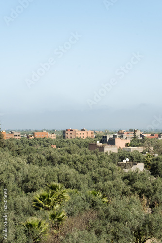 The buildings in the fields of the Ourika Valley in Morocco © Adrinson