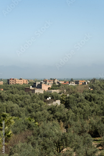 The buildings in the fields of the Ourika Valley in Morocco
