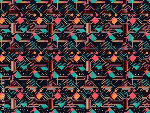 Vintage seamless pattern background. Trendy wrapping paper modern and contemporary style. Ai generated.
