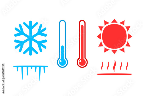 Cold vs Hot illustration. Clipart image isolated on white background