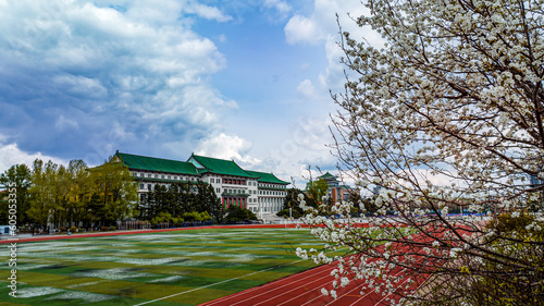 China Changchun Cultural Square in Spring-Architectural Landscape of Jilin University photo