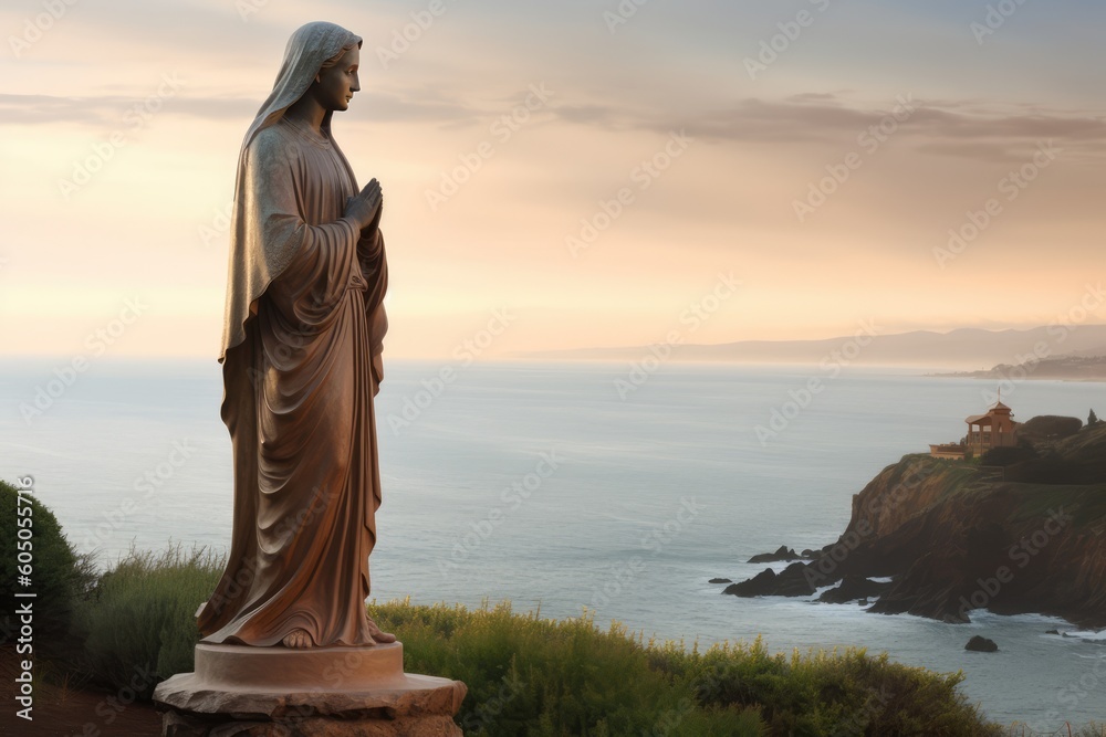 Majestic Serenity: The Grace of Virgin Mary, generative AI