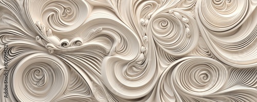 an ornamental Abstract Horizontal background, carved and engraved in ivory. Liquid flow texture. Fluid art Abtract-themed, photorealistic illustrations in JPG. 10:4 aspect. Generative AI