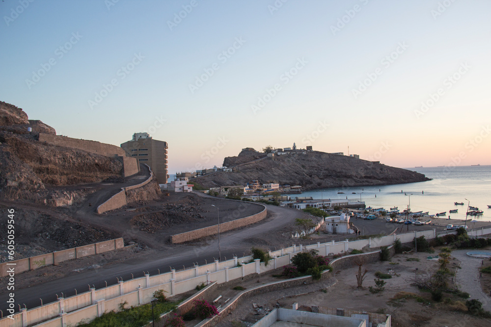View of the coastal part of the city of Aden, Yemen