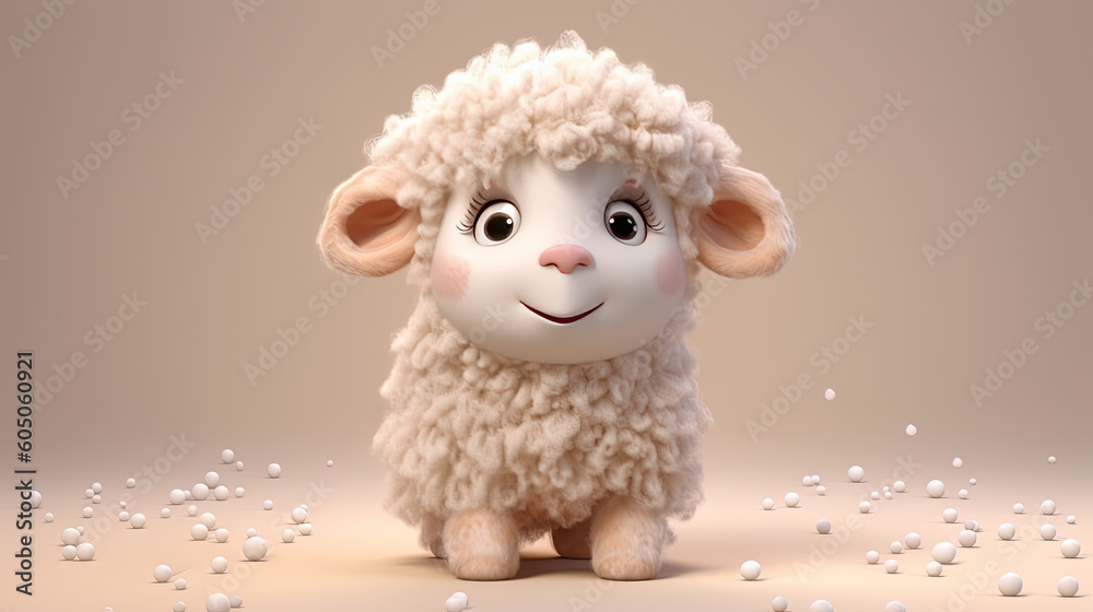 Cute furry sheep