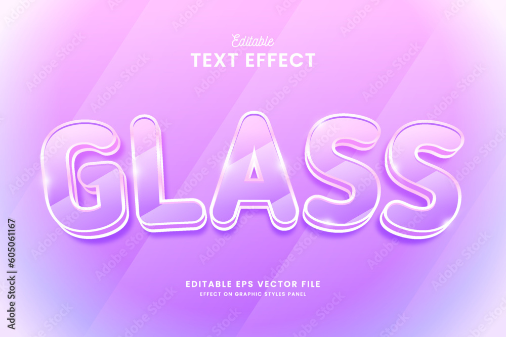 decorative glass editable text effect vector design decorative glass editable text effect vector design