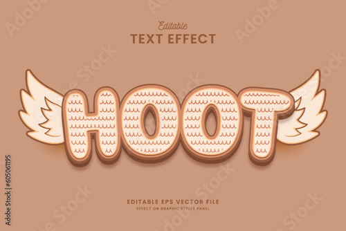 decorative hoot editable text effect vector design