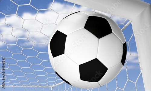 Soccer ball goal concept, stadium background © BillionPhotos.com