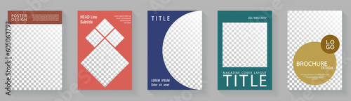 Colorful cover page template premium vector collection. Promotion publication mockups.
