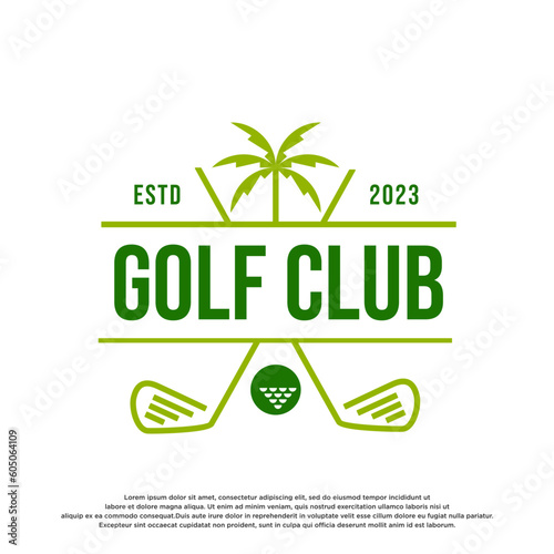 Golf club logo vintage retro design template