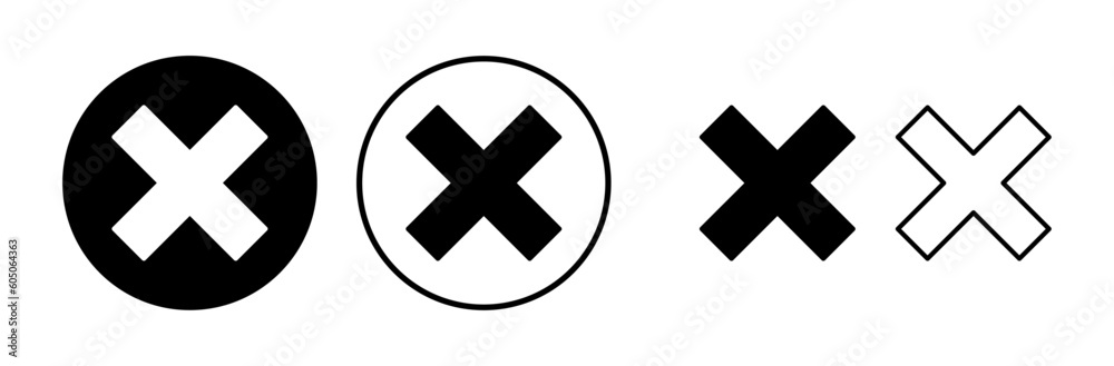Close vector icon. Delete icon. remove, cancel, exit symbol. Close vector icon. Delete icon. remove, cancel, exit symbol.