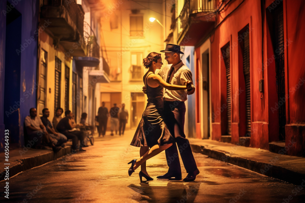 Tango Festival in Buenos Aires by Generative AI - obrazy, fototapety, plakaty 