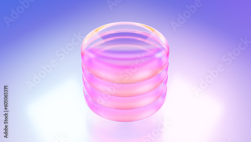 Bilde på lerret Abstract colorful gradient glass geometry design, minimal geometric database ico