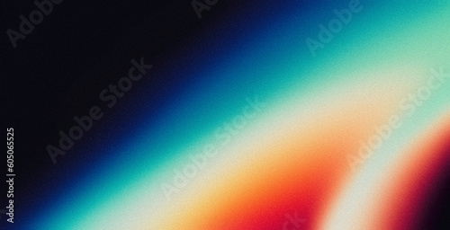 Vibrant retro psychedelic grainy gradient background orange blue abstract poster banner header cover design