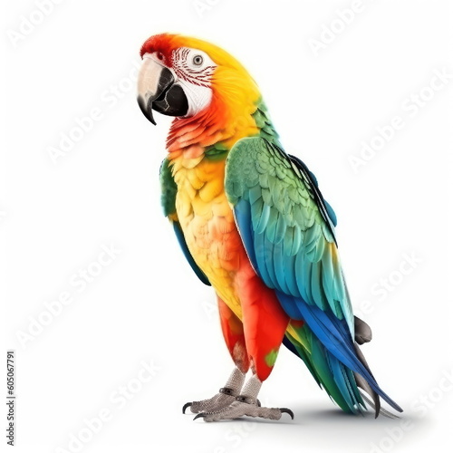 parrot bird, white background © waranyu
