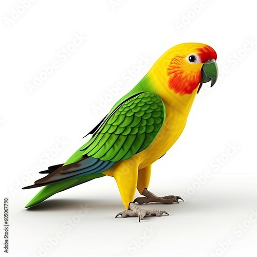 Cartoon character of parrot bird  white background
