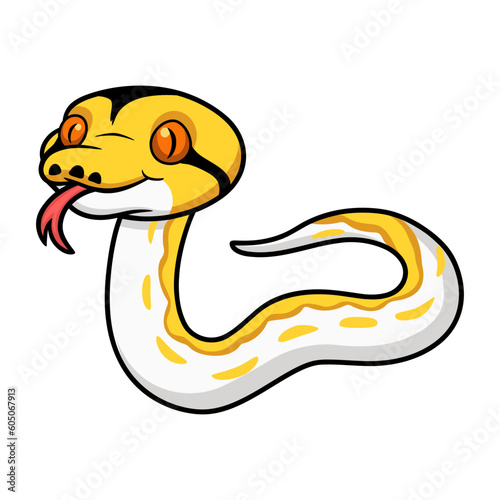 Cute albino tiger reticulated python cartoon