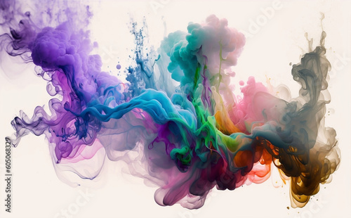 Vividly colored smoke created by AI