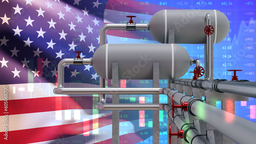 USA oil industry. Pipes nea...