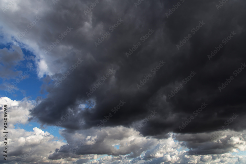 Epic Storm clouds, sky, blue dark clouds background texture, thunderstorm