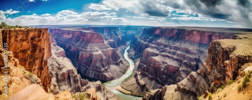 a Grand Canyon Horizontal, with bold colors infused. nature design texture. picturesque art Landscaped-themed, photorealistic illustrations in JPG. Generative ai