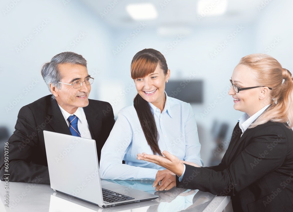 Happy business people meeting in office Happy business people meeting in office