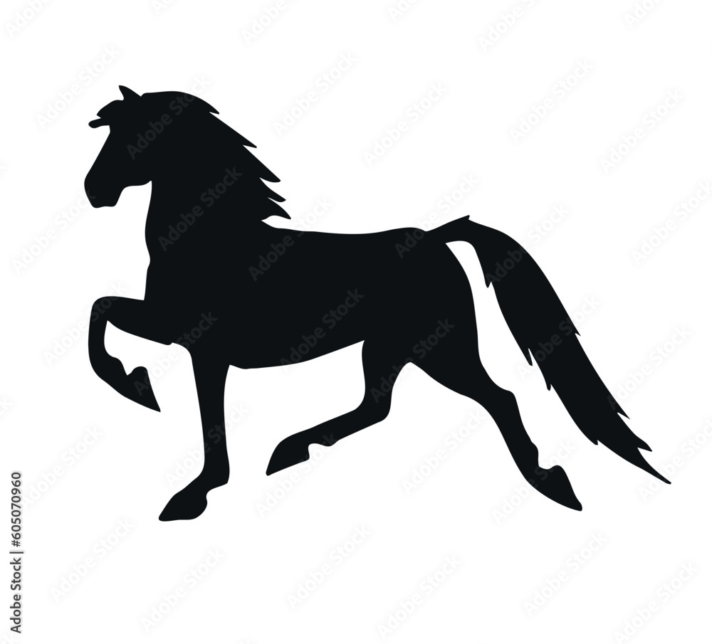 Vector hand drawn American Saddlebred horse silhouette isolated on white background