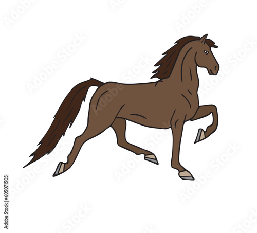 Vector hand drawn doodle sketch colored American Saddlebred horse isolated on white background © Sweta