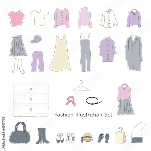 ファッションイラストのセット2