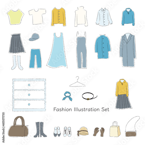 ファッションイラストのセット1
