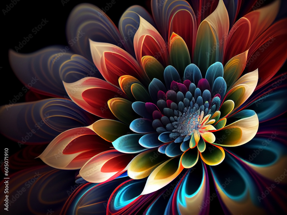 Magic glowing flower. Generative AI Magic glowing flower. Generative AI