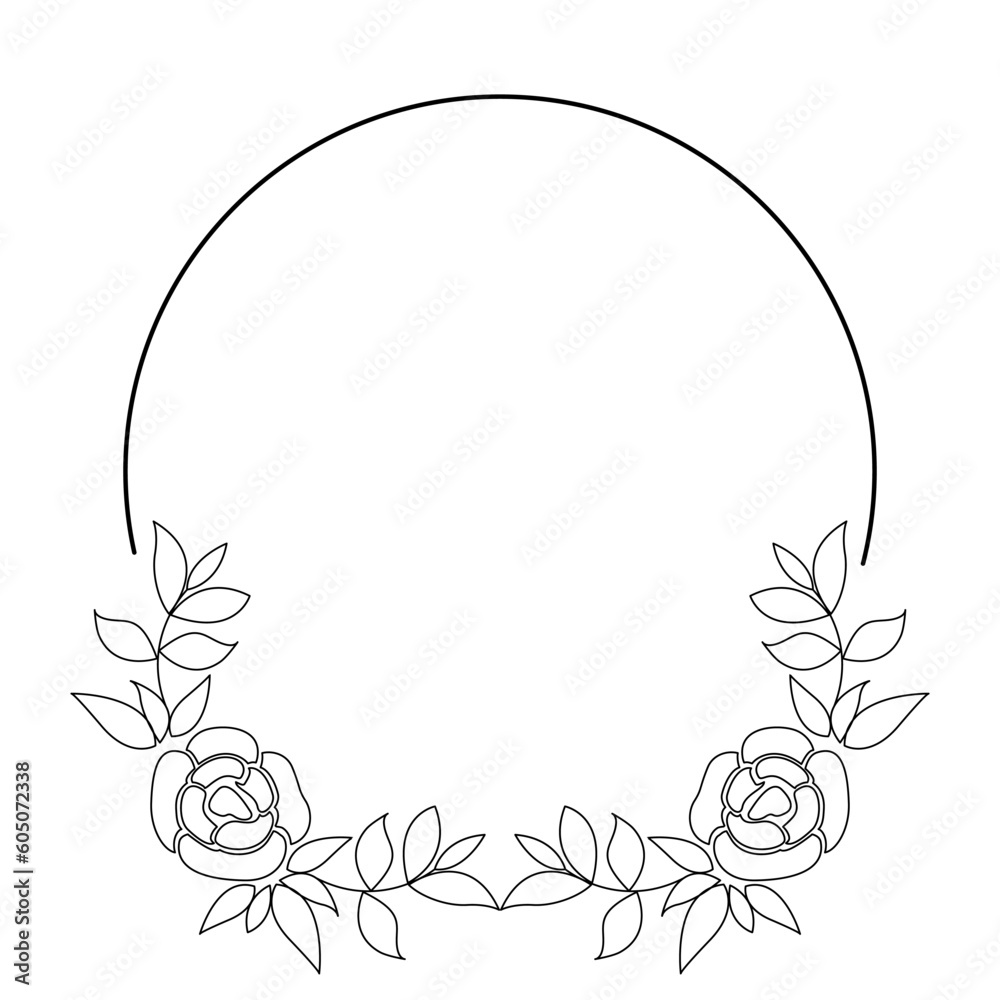 Obraz premium Decorative floral wedding invitation frame