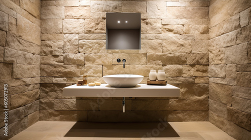 Valokuva Salle de bain en pierre de taille