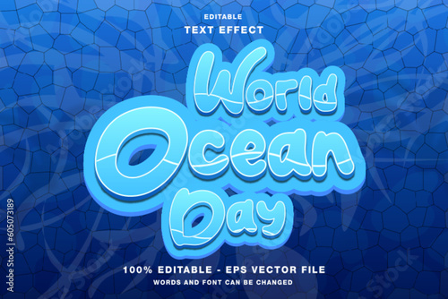 World Ocean Day 3D Editable Text Effect