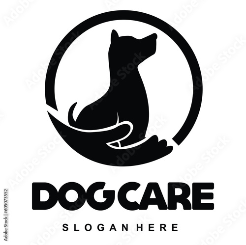 Vector illustration logo dog care isolated on white background