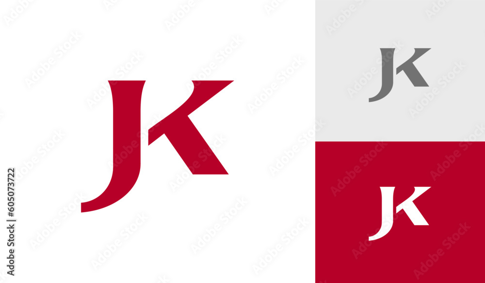 Letter JK initial monogram logo design Letter JK initial monogram logo design