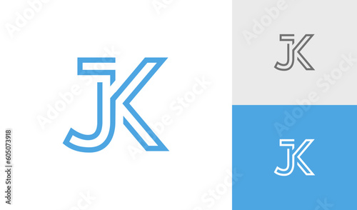 Letter JK initial monogram logo design