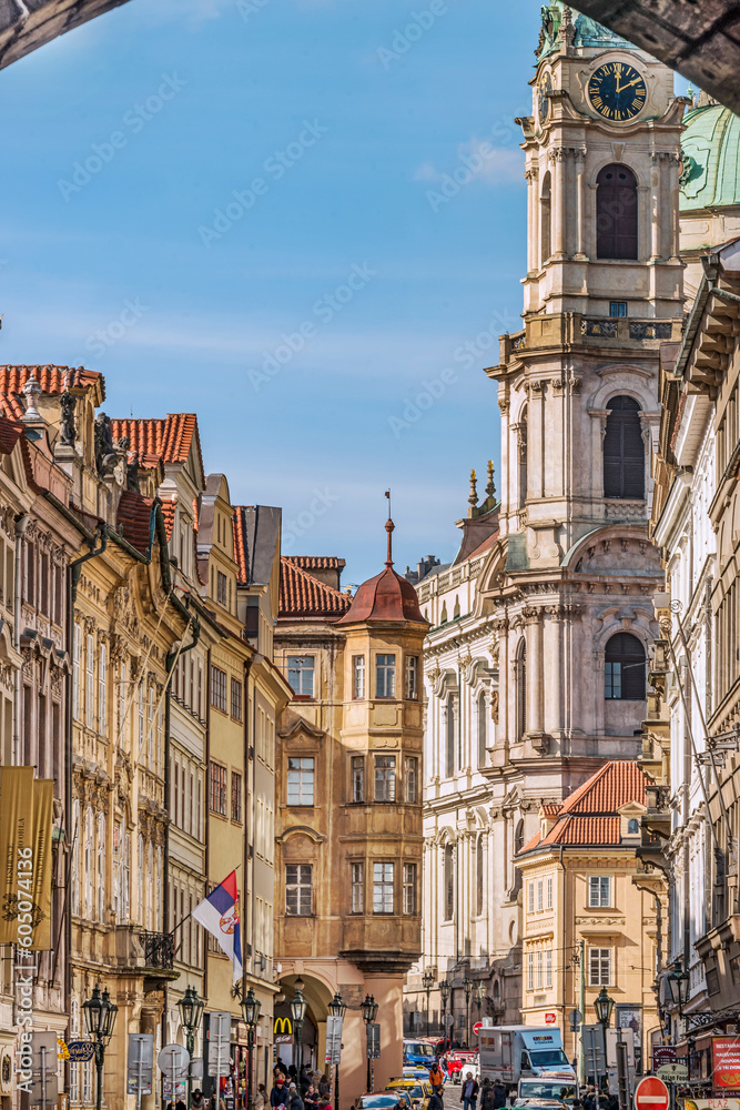 Celetna (Zeltnergasse) Street. It is a street connecting the Old Town Square with the Powder Gate. It is one of the oldest streets in Prague and is part of the Royal Route. Czech Republic, 2018