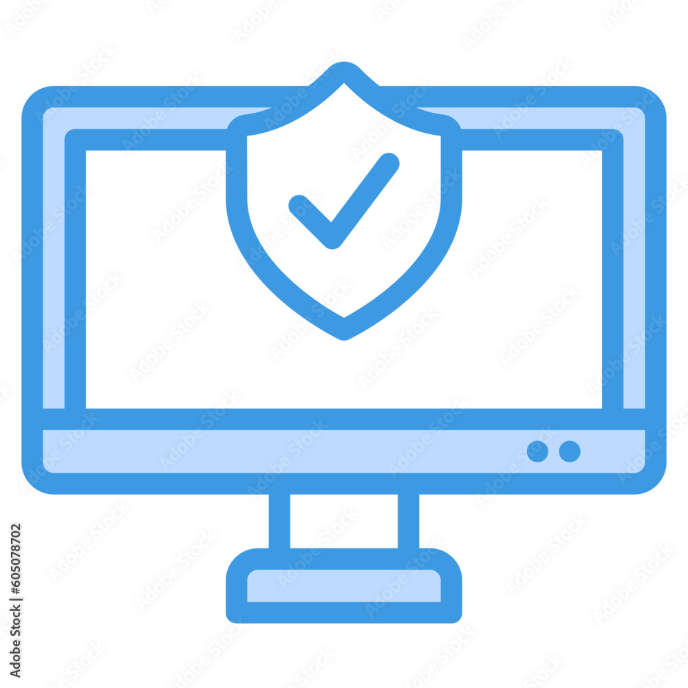 Computer security icon in blue style, use for website mobile app presentation Computer security icon in blue style, use for website mobile app presentation