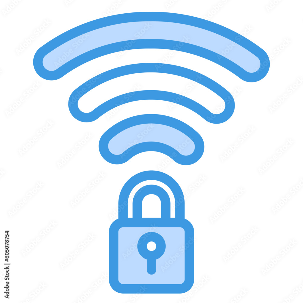 Wifi connection icon in blue style, use for website mobile app presentation Wifi connection icon in blue style, use for website mobile app presentation
