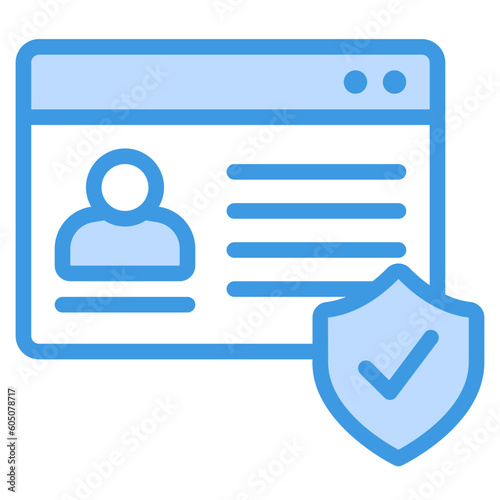 Data protection icon in blue style, use for website mobile app presentation